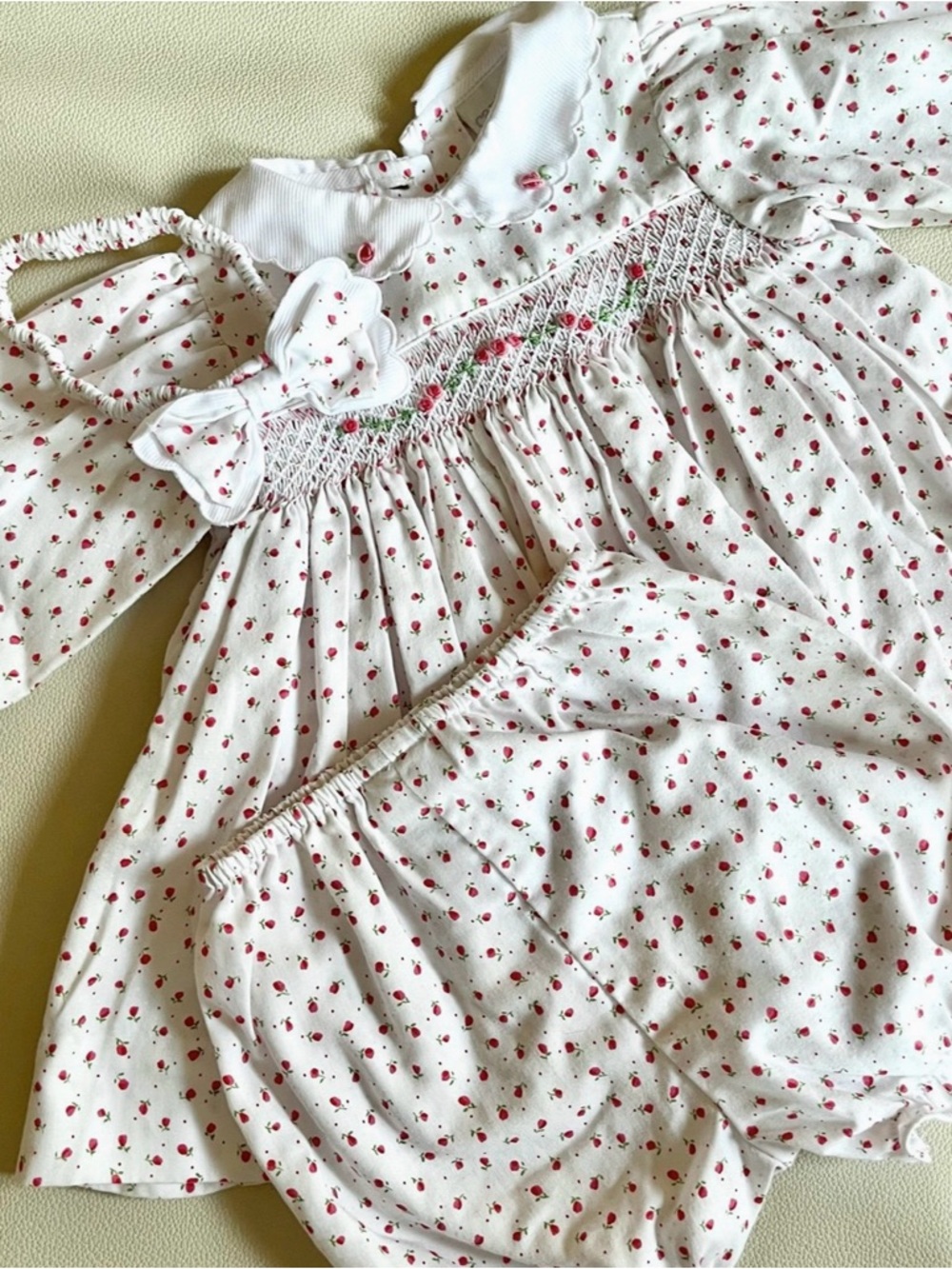 Vintage Smocked 3 Piece Dress set